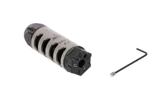 This adjustable muzzle brake for ar10 rifles comes with set screw and allen wrench for installation